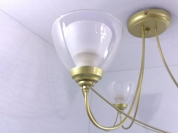 Люстра стельова на 3 лампочки 25186 Золото 32х52х52 см. | Зображення 2