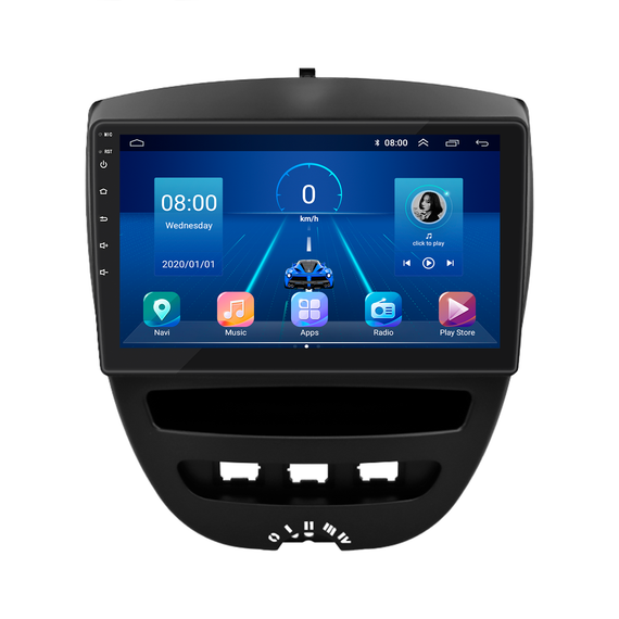 Штатна магнітола Lesko для Citroen C1 I Рестайлинг 2 2012-2014 екран 10" 6/128Gb 4G Wi-Fi GPS Top Ситроен