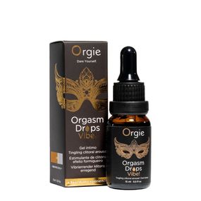 Возбуждающие капли для клитора Orgie Orgasm Drops Vibe!, 15 мл, тепло-холод, эффект вибрации