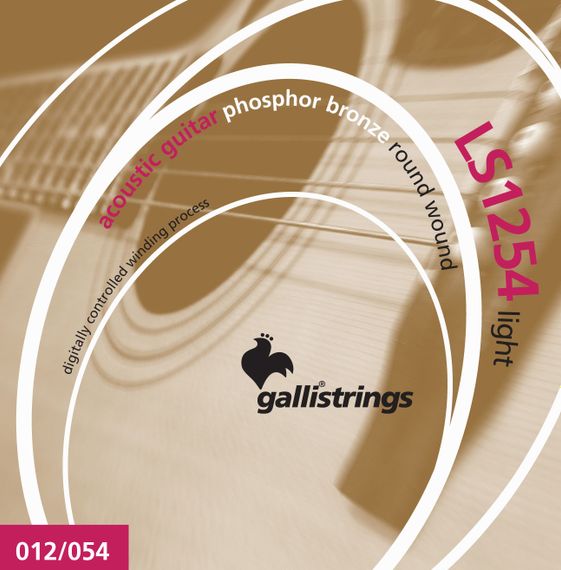 Струни для акустичної гітари Gallistrings LS1254 (.012-.054), LIGHT, Phosphor Bronze
