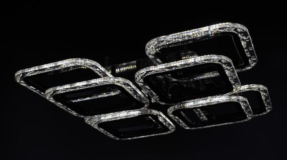 Люстра світлодіодна стельова LED світильник для квартири на стелю лед з пультом 26090 Чорний 11х46х46 см. | Зображення 4