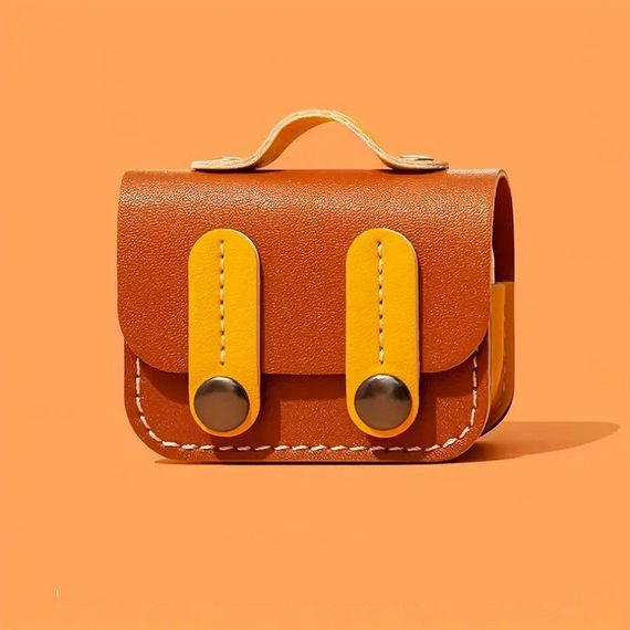 Кожаный футляр Briefcase для наушников AirPods 3 Brown / Yellow | Зображення 1