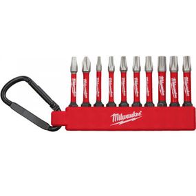 Набор бит Milwaukee SHOCKWAVE carabiner 2 (10 шт) 4xPH2, 4xPZ2, 1xTX20, 1xTX25 (4932492939)