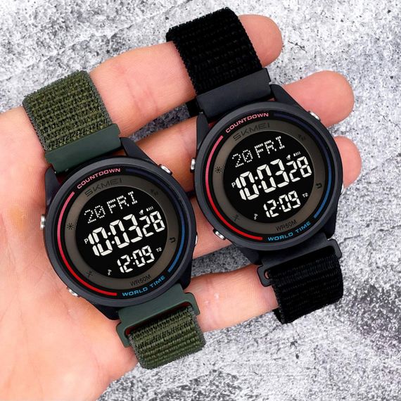 Спортивний чоловічий годинник Skmei 2412NAG Army Green Nylon | Зображення 4