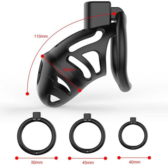 Клетка для пениса LOCKINK SEVANDA Plastic Penis Chastity Cage - Black sexstyle | Зображення 5