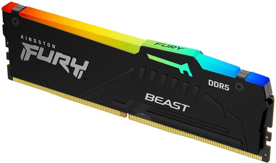 Память ПК Kingston DDR5 64GB KIT (32GBx2) 6400 FURY Beast RGB XMP KF564C32BBAK2-64 | Зображення 5