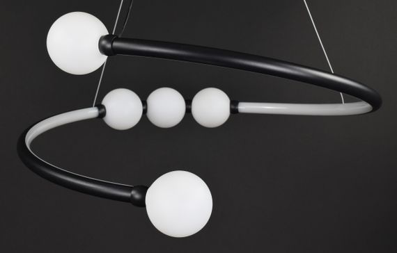 Люстра світлодіодна підвісна LED світильник для квартири на стелю лед 27561 Чорний 25-90х60х60 см. | Зображення 4