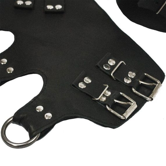 Поножи манжеты для подвеса за ноги Leg Cuffs For Suspension из натуральной кожи, цвет черный | Зображення 3