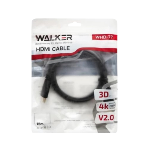 Кабель HDMI-HDMI WALKER WHD-77 4K HDTV V2.0 1.5m carton box | Зображення 2