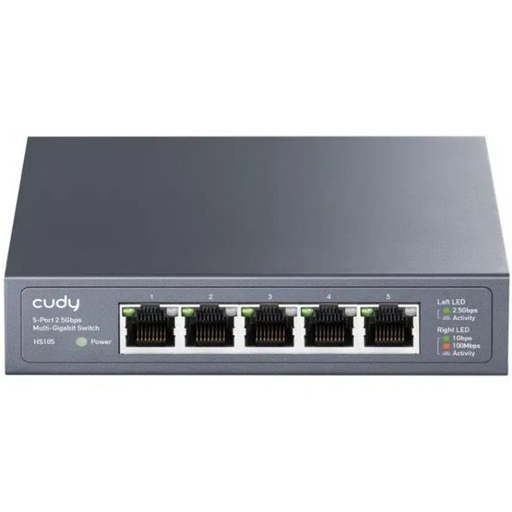 Комутатор Cudy HS105, 5 портовий 100/1000/2500Mbps, 2.5G Metal Switch | Зображення 2