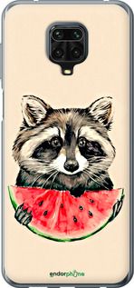 Чохол на Xiaomi Redmi Note 9 Pro Єнотик з кавуном "4605u-1911-2448"