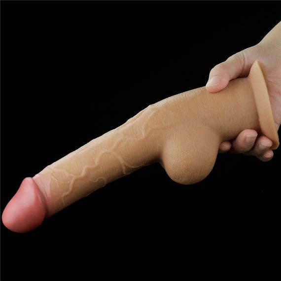 Реалистичный силиконовый фаллоимитатор 9.5'' DUAL LAYERED Sex Aura | Зображення 5