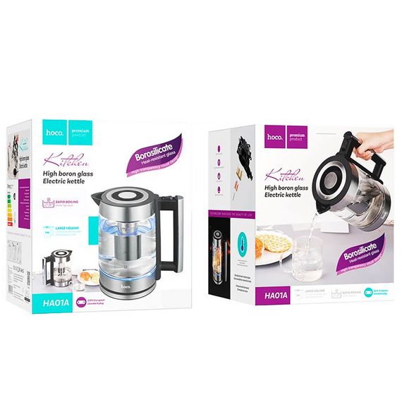 Електрочайник Hoco HA01A Kitchen high (1.8L) Stainless Steel | Зображення 4
