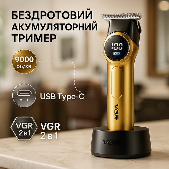 Професійна машинка для стрижки голови VGR, Машинка для стрижки волосся міцна Тример скронь LH-87
