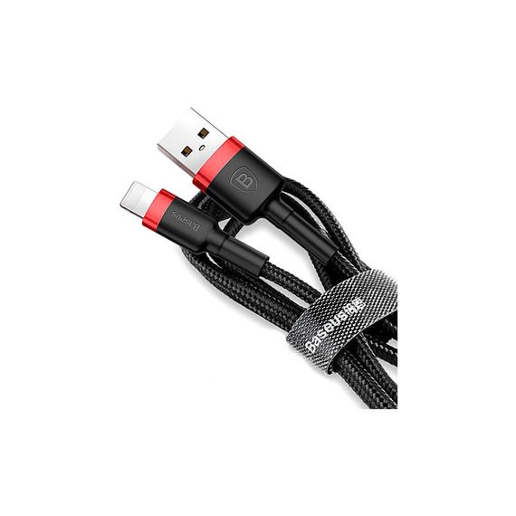 Дата кабель USB 2.0 AM to Lightning 1.0m Cafule Black-Red Baseus (CALKLF-B19) | Зображення 2