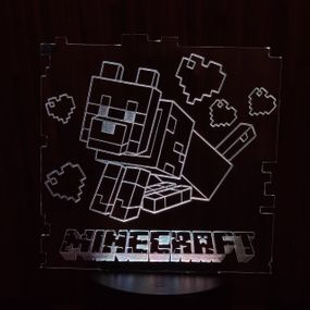 Акриловий світильник-нічник Minecraft білий tty-n000323