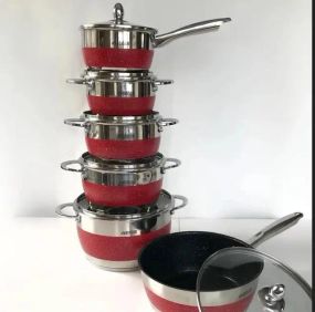 Набор посуды Benson из нержавеющей стали 12 предметов (BN-294)