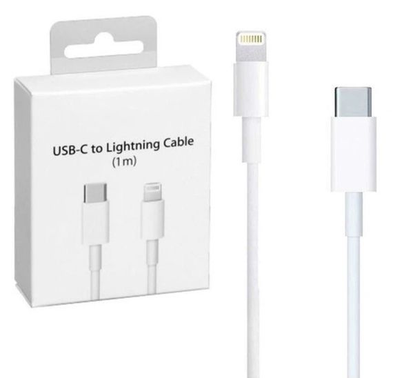 Кабель USB-C to Lightning Cable 1 м силикон быстрая зарядка передача данных Белый | Зображення 2