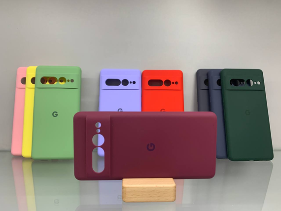 Google Pixel 7 Pro Протиударний чохол з логотипом софт тач бордовий