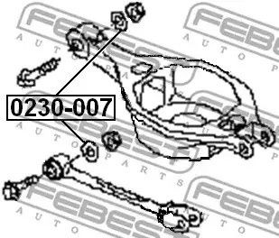 Шайба болта кріплення заднього верхнього важеля, внутрішня Nissan MURANO (Z50) (2004 — 2008), FEBEST (0230007) | Зображення 1