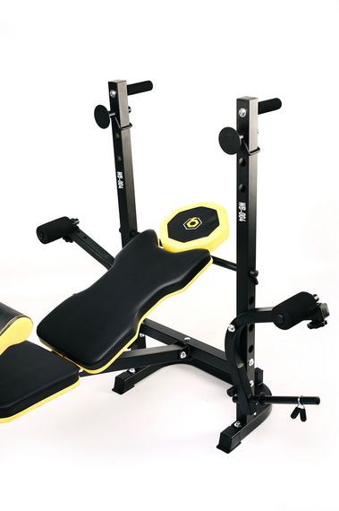 Лавка тренувальна Besport WB-004 для жиму зі стійкою під штангу та партою Скотта | Зображення 1