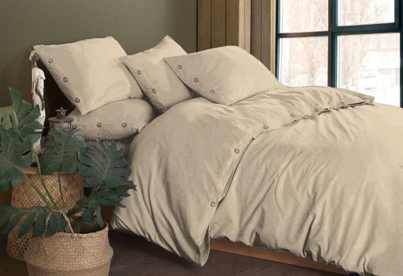 Постільна білизна Golden Colors Stonewashed 200 х 220 см Beige (перероблена бавовна)