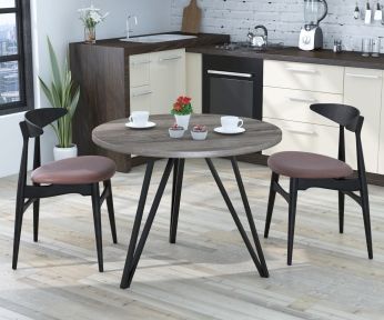 Стол обеденный круглый Loft Design Лима дуб палена