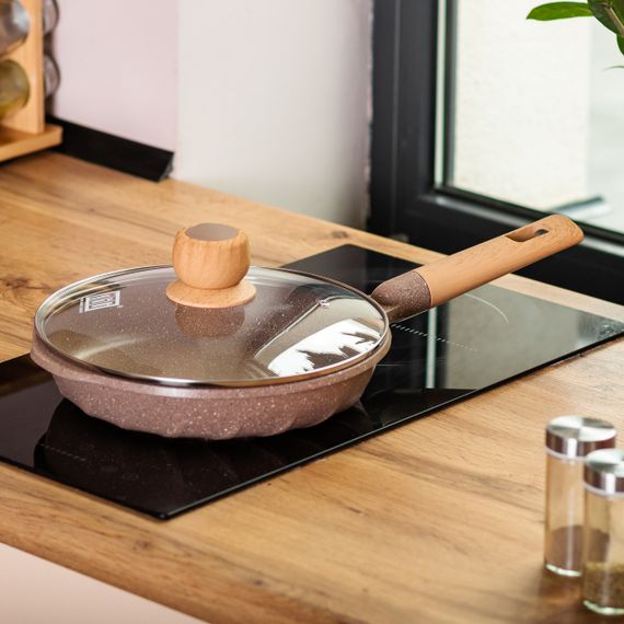 Алюминиевая сковорода 1,8 л мраморная с антипригарным покрытием Ø 24 см кофейная MGC HP-4-423CO | Зображення 5