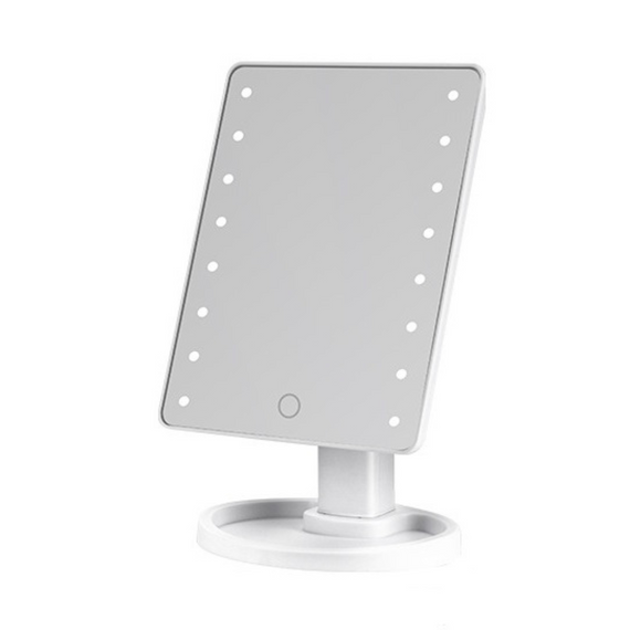 Дзеркало косметичне 21х16 см 16 LED Чорне HP-10-3AW