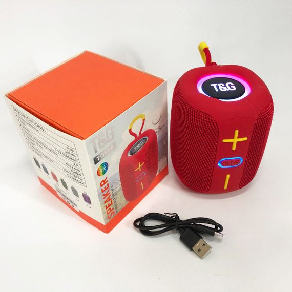 Портативна Bluetooth колонка TG658 8W з RGB підсвічуванням, колонка для вечірки. Колір: червоний | Зображення 7