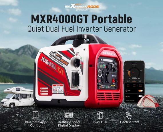 Генератор інверторний MaXpeedingRods 3.5 кВт Електричний старт/Дистанційний старт з телефону/Ручний стартер MXR4000 GT | Зображення 6