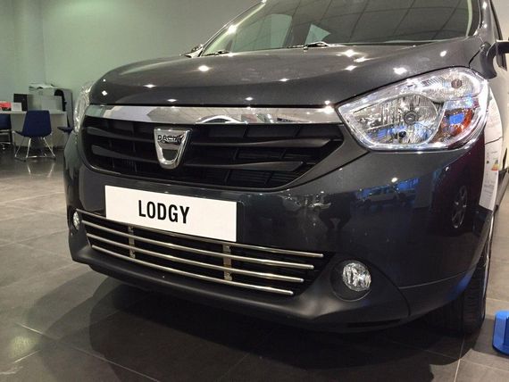 Решітка в бампер (нерж) для Dacia Lodgy 2013↗ рр. | Зображення 5