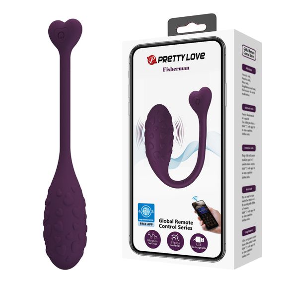 Віброяйце кероване смартфоном Pretty Love - Fisherman Purple Mobile APP, BI-300016HP-1 Sex Aura