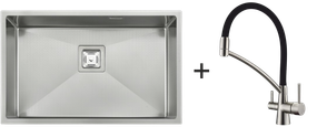 Мийка Quadro 68 Celldecor + Змішувач FKM 3110 Inox Black 8213.401.0053