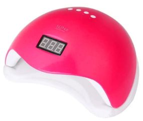 LED/UV лампа для маникюра и педикюра Sun-5 48 Вт с сенсором для сушки гель лака Розовая