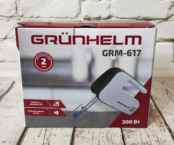Ручной миксер Grunhelm GRM 617 300 Вт кухонный миксер с насадками для замешивания крутого теста | Зображення 5