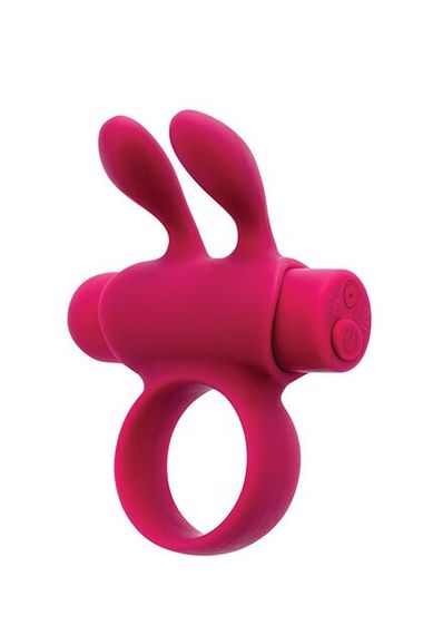 Ерекційне віброкільце S Pleasures Premium Rabbit Ring, рожеве, зі знімною віброкулею та вушками