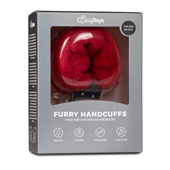 Наручники EASYTOYS Furry Handcuffs - Red | Зображення 1