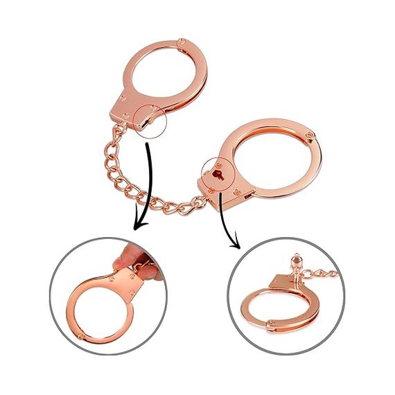 Металеві наручники Luxury Rose Gold для чуттєвих ігор | Зображення 7