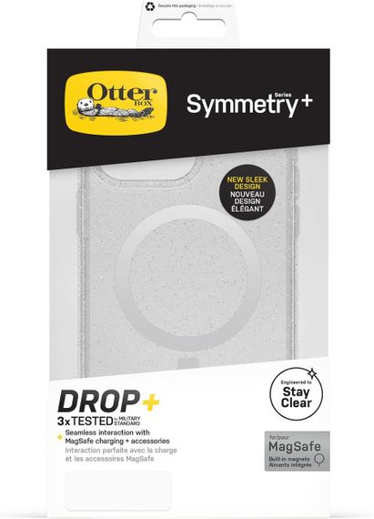 Чехол для iPhone 14 Pro с MagSafe прозрачный с блестками OtterBox Symmetry тонкий ударопрочный фирменный чехол | Зображення 4