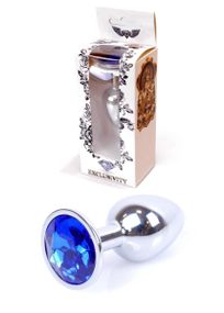 Анальна пробка - Jewellery Silver Plug Dark Blue Sex Aura