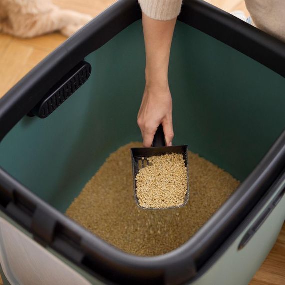 Туалет-домик для кошек Rotho Biala XL 40066, закрытый, с дверцей и фильтром, мятный | Зображення 4