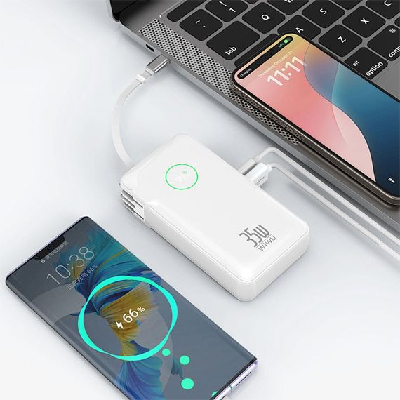 Портативний ЗП Power Bank WIWU Wi-P049 PD20W with cable 10000 mAh | Зображення 2