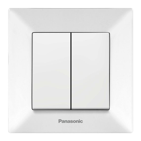 Вимикач Panasonic Arkedia Slim двоклавішний, білий