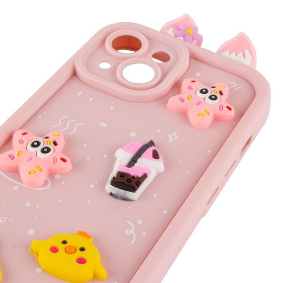 Чехол TPU Toys Case with Ears для Apple iPhone 15 (6.1") Light Pink | Зображення 3