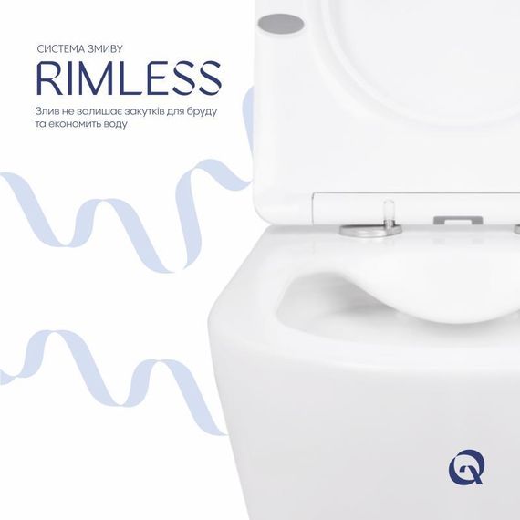 Унитаз подвесной Qtap Swan безободковый с седалием Soft-close QT16335178W | Зображення 4