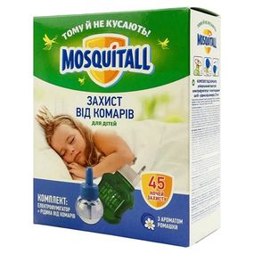 Електрофумігатор з рідиною від комарів Mosquitall Ніжний захист для дітей 45 ночей 30 мл