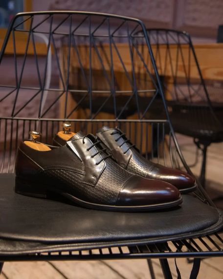 Чорно-бордові туфлі для чоловіків 44 розмір | Зображення 2
