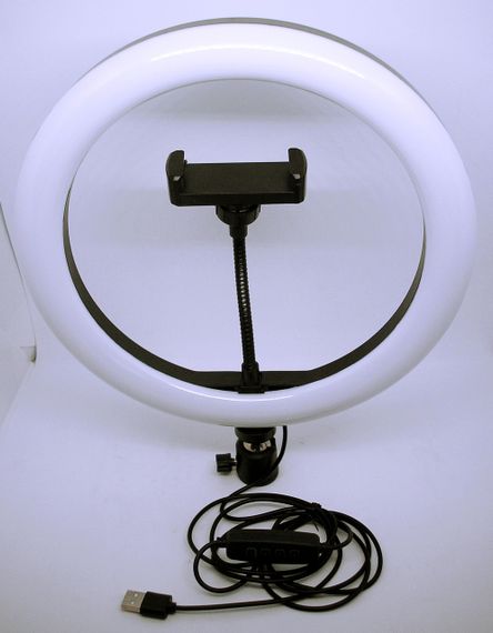 Лампа селфі кільцева 26 см світлодіодна LED-кільце з тримачем для телефона та кріпленням під штатив | Зображення 3