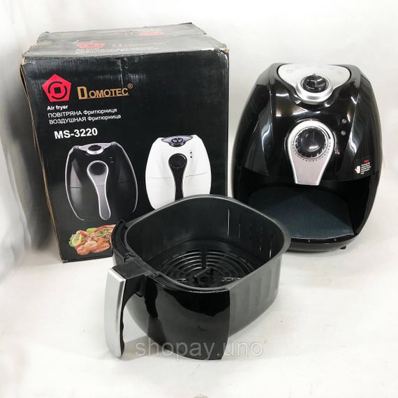Аерофритниця Мультипіч Аерогриль Domotec MS-3220 1300Вт 4.5л Безмасляна з Таймером Black | Зображення 7